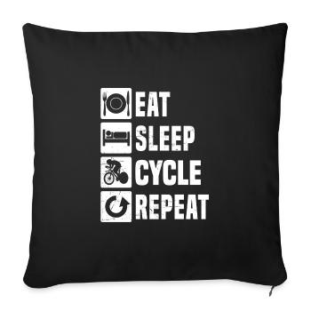 Vélo de route Femmes Cycliste de route Hommes Vélo de route - Housse de coussin décorative 45 x 45 cm - noir - Devant