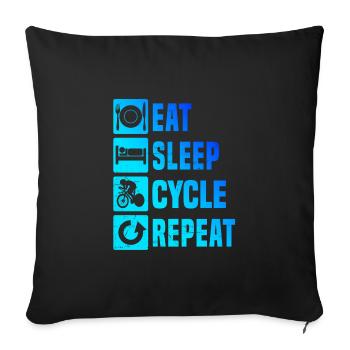 Cycliste sur route Femmes Cyclisme sur route Cyclisme sur route - Housse de coussin décorative 45 x 45 cm - noir - Devant