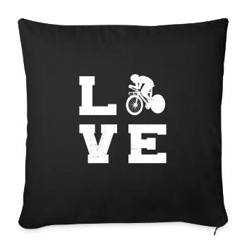 Vélo de route Vélo de route Vélo de route homme Vélo de route - Housse de coussin décorative 45 x 45 cm - noir - Devant