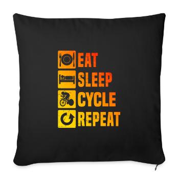 Road Bike Road Bike Road Bike Men - Sofa pillowcase 17,3'' x 17,3'' (45 x 45 cm) - black - Front