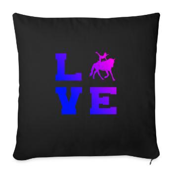 Team Vaulting, Equine Gymnastics, Horse Performance - Sofa pillowcase 17,3'' x 17,3'' (45 x 45 cm) - black - Front
