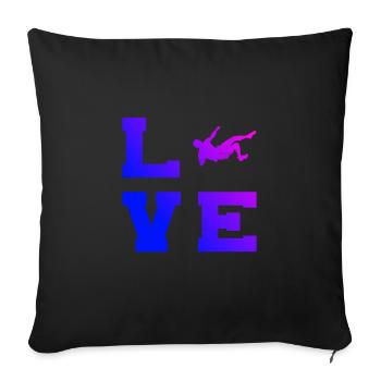 Climbing Bouldering Climbing Bouldering Climber - Sofa pillowcase 17,3'' x 17,3'' (45 x 45 cm) - black - Front