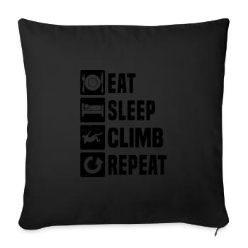 Grimpeur Escalade Bloc Hommes Escalade - Housse de coussin décorative 45 x 45 cm - noir - Devant