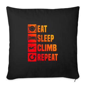 Women's Climbing Bouldering Bouldering Climber - Sofa pillowcase 17,3'' x 17,3'' (45 x 45 cm) - black - Front
