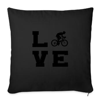 Damen Rennradfahren Rennrad Rennradfahrer - Sofakissenbezug 45 x 45 cm - Schwarz - Vorne