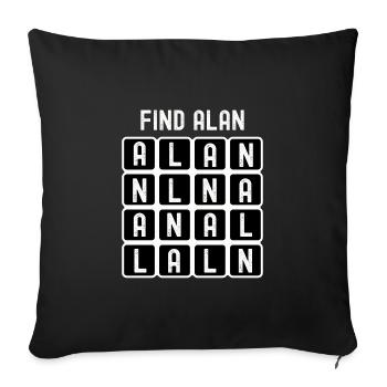 Finde die (anale) Wortsuche von Alan - Sofakissenbezug 45 x 45 cm - Schwarz - Vorne