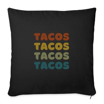 Vintage Taco Fiesta Delight - Sofa pillowcase 17,3'' x 17,3'' (45 x 45 cm) - black - Front