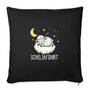 Schaf Schlafshirt Pyjama Shirt für Gute Nacht - Sofakissenbezug 45 x 45 cm - Schwarz - Vorne
