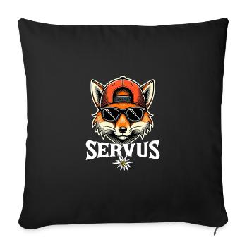 Servus Fuchs Bayer Bier Party Fuchs - Sofakissenbezug 45 x 45 cm - Schwarz - Vorne