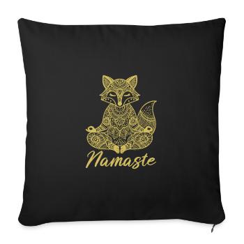 Namaste Fuchs Mandala Yoga Meditation - Sofakissenbezug 45 x 45 cm - Schwarz - Vorne