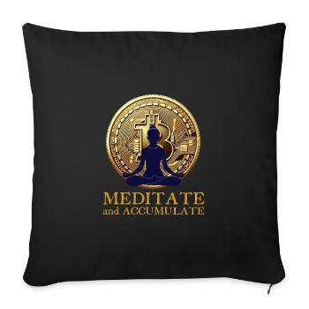 Meditieren und Bitcoin sammeln Krypto Yoga - Sofakissenbezug 45 x 45 cm - Schwarz - Vorne
