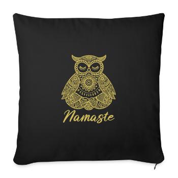 Namaste Eule Mandala - Sofakissenbezug 45 x 45 cm - Schwarz - Vorne
