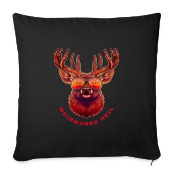 Chasse au trophée de chasse Deer Head Weidmann’s Salvation - Housse de coussin décorative 45 x 45 cm - noir - Devant