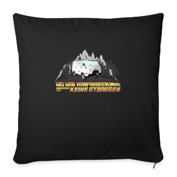 UAZ -Wo wir hinfahren, brauchen wir keine Strassen - Sofakissenbezug 45 x 45 cm - Schwarz - Vorne