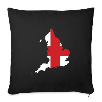 England - National border in national flag - Sofa pillowcase 17,3'' x 17,3'' (45 x 45 cm) - black - Front