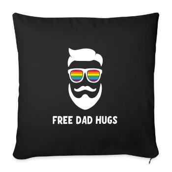 LGBT Proud Father - Sofa pillowcase 17,3'' x 17,3'' (45 x 45 cm) - black - Front