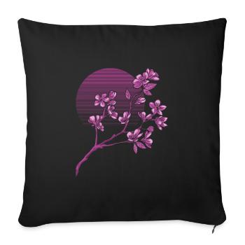 Japanese Cherry Blossom Sakura - Sofa pillowcase 17,3'' x 17,3'' (45 x 45 cm) - black - Front