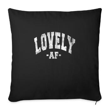 LOVELY AF VALENTINE'S DAY DAY SAYING MEN WOMEN - Sofa pillowcase 17,3'' x 17,3'' (45 x 45 cm) - black - Front
