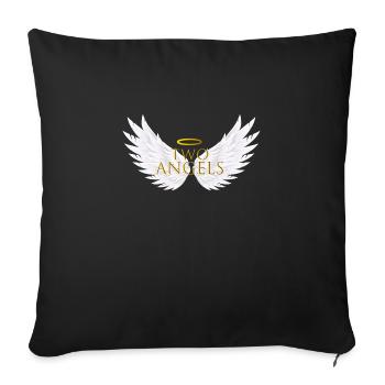 Two Angels - Sofa pillowcase 17,3'' x 17,3'' (45 x 45 cm) - black - Front