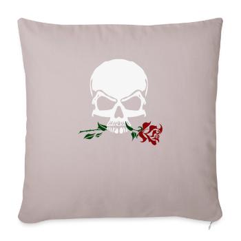 Rose And Skull - Sofa pillowcase 17,3'' x 17,3'' (45 x 45 cm) - light taupe - Front