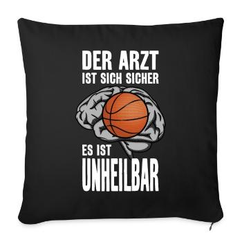 BASKETBALL BASKETBALLER BASKETBALLMANNSCHAFT - Sofakissenbezug 45 x 45 cm - Schwarz - Vorne