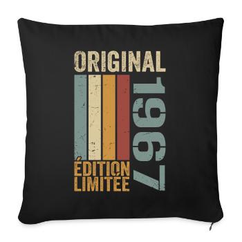 1967 | Édition Limitée cadeau d'anniversaire 1967 - Housse de coussin décorative 45 x 45 cm - noir - Devant