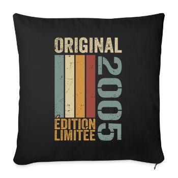 2005 | Édition Limitée cadeau d'anniversaire 2005 - Housse de coussin décorative 45 x 45 cm - noir - Devant