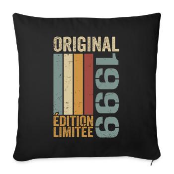 1999 | Édition Limitée cadeau d'anniversaire 1999 - Housse de coussin décorative 45 x 45 cm - noir - Devant