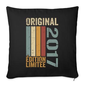 2017 | Édition Limitée cadeau d'anniversaire 2017 - Housse de coussin décorative 45 x 45 cm - noir - Devant