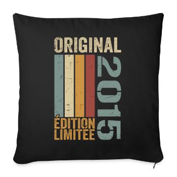 2015 | Édition Limitée cadeau d'anniversaire 2015 - Housse de coussin décorative 45 x 45 cm - noir - Devant