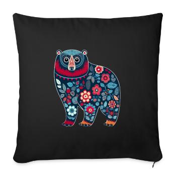 Russische Tradition Weihnachten - Sofakissenbezug 45 x 45 cm - Schwarz - Vorne