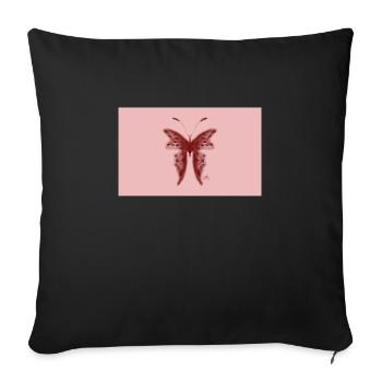 Pink Butterfly for Boys with Style - Sofa pillowcase 17,3'' x 17,3'' (45 x 45 cm) - black - Front
