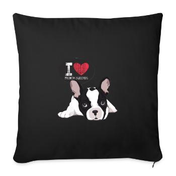 French Bulldog - Sofakissenbezug 45 x 45 cm - Schwarz - Vorne