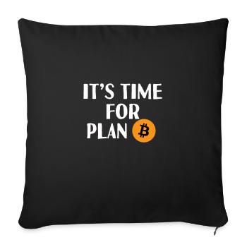 Il est temps de planifier Bitcoin - Housse de coussin décorative 45 x 45 cm - noir - Devant