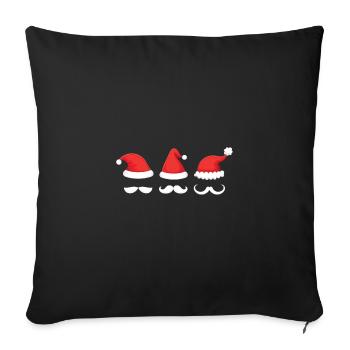 Christmas Mustache - Sofakissenbezug 45 x 45 cm - Schwarz - Vorne