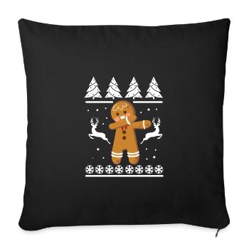 Dabbing Lebkuchen - Sofakissenbezug 45 x 45 cm - Schwarz - Vorne