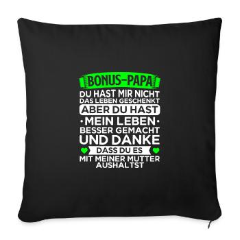 Bonus Papa - Sofakissenbezug 45 x 45 cm - Schwarz - Vorne