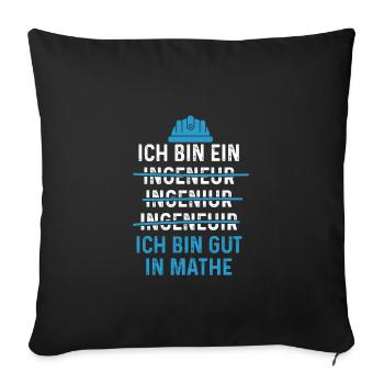 Ingenieur - Sofakissenbezug 45 x 45 cm - Schwarz - Vorne