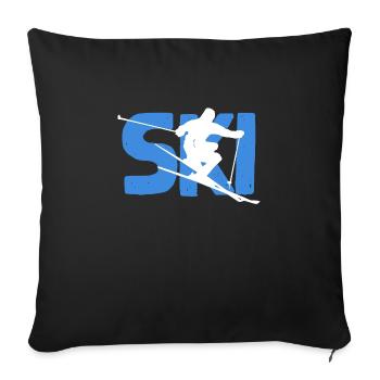 Skifahren - Sofakissenbezug 45 x 45 cm - Schwarz - Vorne