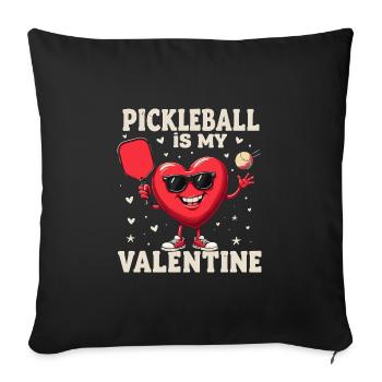 Pickleball ist mein Valentinstagsgeschenk - Sofakissenbezug 45 x 45 cm - Schwarz - Vorne