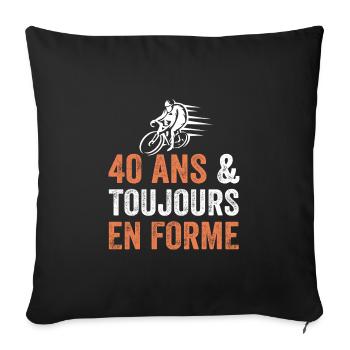 40th anniversary gift Bicycle - Sofa pillowcase 17,3'' x 17,3'' (45 x 45 cm) - black - Front