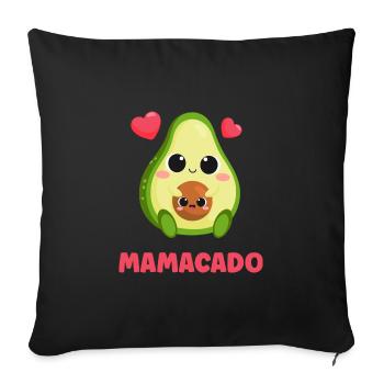 Mamacado Avocado Vegan Pregnancy Pregnant - Sofa pillowcase 17,3'' x 17,3'' (45 x 45 cm) - black - Front