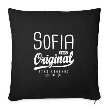 Sofia ORIGINAL personalized Arabic name Sofia - Sofa pillowcase 17,3'' x 17,3'' (45 x 45 cm) - black - Front