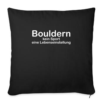 T-shirt de bloc – Le style de vie au lieu du sport - Housse de coussin décorative 45 x 45 cm - noir - Devant