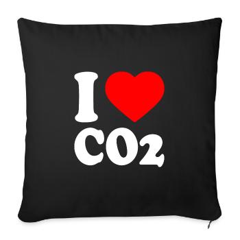 I love co2 - Sofa pillowcase 17,3'' x 17,3'' (45 x 45 cm) - black - Front