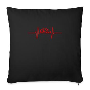 Heartbeat Bicycle - Sofa pillowcase 17,3'' x 17,3'' (45 x 45 cm) - black - Front