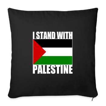 I stand with palestine - Housse de coussin décorative 45 x 45 cm - noir - Devant