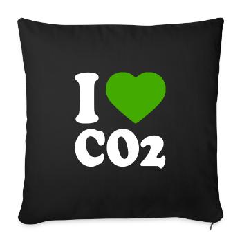 I love co2 - Sofa pillowcase 17,3'' x 17,3'' (45 x 45 cm) - black - Front