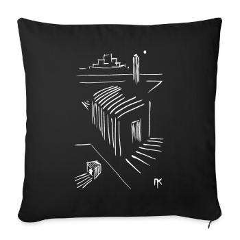 Croquis d'architecte / graphique - Housse de coussin décorative 45 x 45 cm - noir - Devant