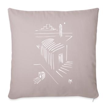 Architekt Skizze / Grafik - Sofakissenbezug 45 x 45 cm - helles Taupe - Vorne